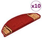 Vidaxl trapmatten zelfklevend 10 st 65x21x4 cm rood