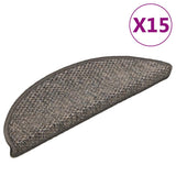 Vidaxl trapmatten zelfklevend 15 st sisal-look 56x17x3 cm grijs-beige