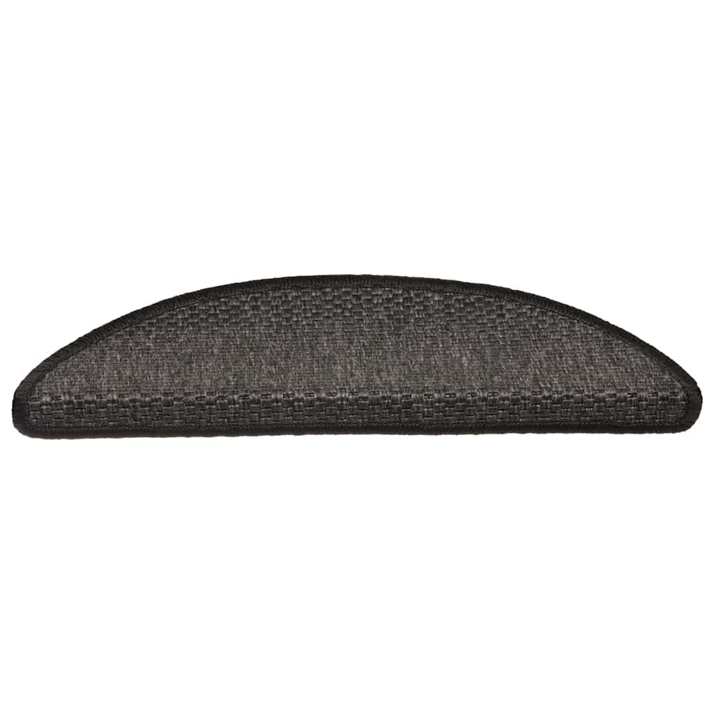 Vidaxl trapmatten zelfklevend 15st sisal-look 56x17x3cm antracietkleur