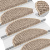 Vidaxl trapmatten zelfklevend 15 st sisal-look 56x17x3 cm donkerbeige