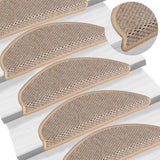 Vidaxl trapmatten zelfklevend 15 st sisal-look 56x17x3 cm lichtbeige