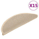 Vidaxl trapmatten zelfklevend 15 st sisal-look 56x17x3 cm berber