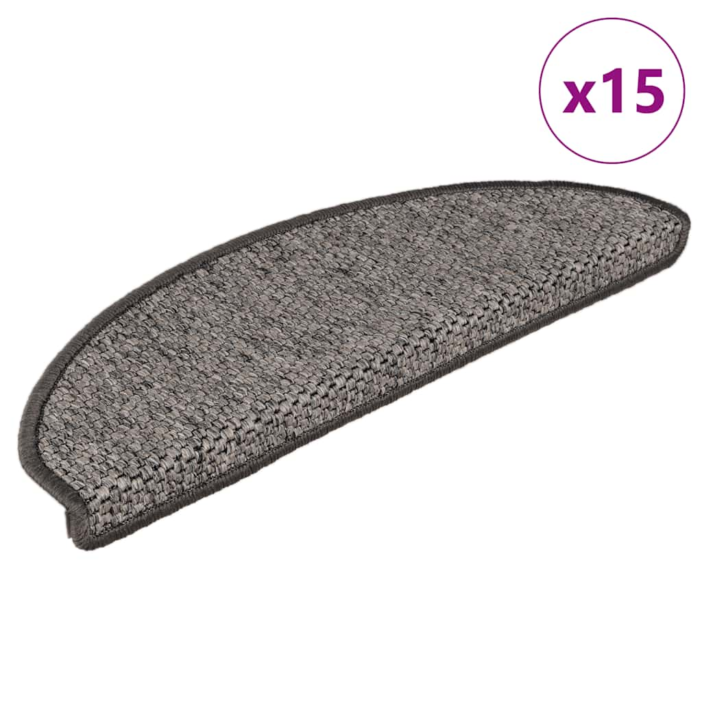 Vidaxl trapmatten zelfklevend 15 st sisal-look 65x21x4 cm bruinbeige