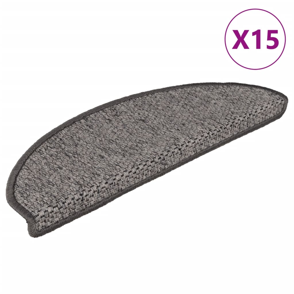 Vidaxl trapmatten zelfklevend 15 st sisal-look 65x21x4 cm bruinbeige