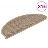 Vidaxl trapmatten zelfklevend 15 st sisal-look 65x21x4 cm zandkleurig