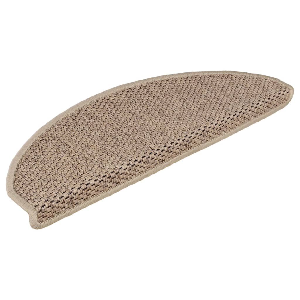 Vidaxl trapmatten zelfklevend 15 st sisal-look 65x21x4 cm zandkleurig