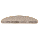 Vidaxl trapmatten zelfklevend 15 st sisal-look 65x21x4 cm lichtbeige