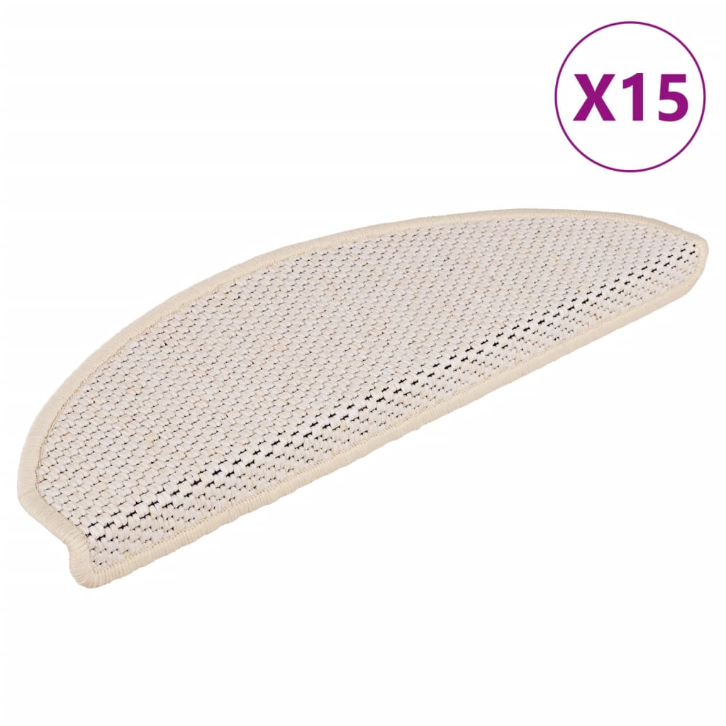 Vidaxl trapmatten zelfklevend 15 st sisal-look 65x21x4 cm berber