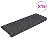 Vidaxl trapmatten zelfklevend 15st sisal-look 65x21x4cm antracietkleur