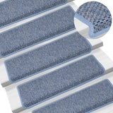 Vidaxl trapmatten zelfklevend 15 st sisal-look 65x21x4 cm blauw