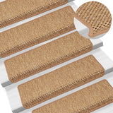 Vidaxl trapmatten zelfklevend 15 st sisal-look 65x21x4 cm oranje