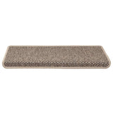 Vidaxl trapmatten zelfklevend 15 st sisal-look 65x21x4 cm donkerbeige