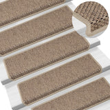 Vidaxl trapmatten zelfklevend 15 st sisal-look 65x21x4 cm zandkleurig