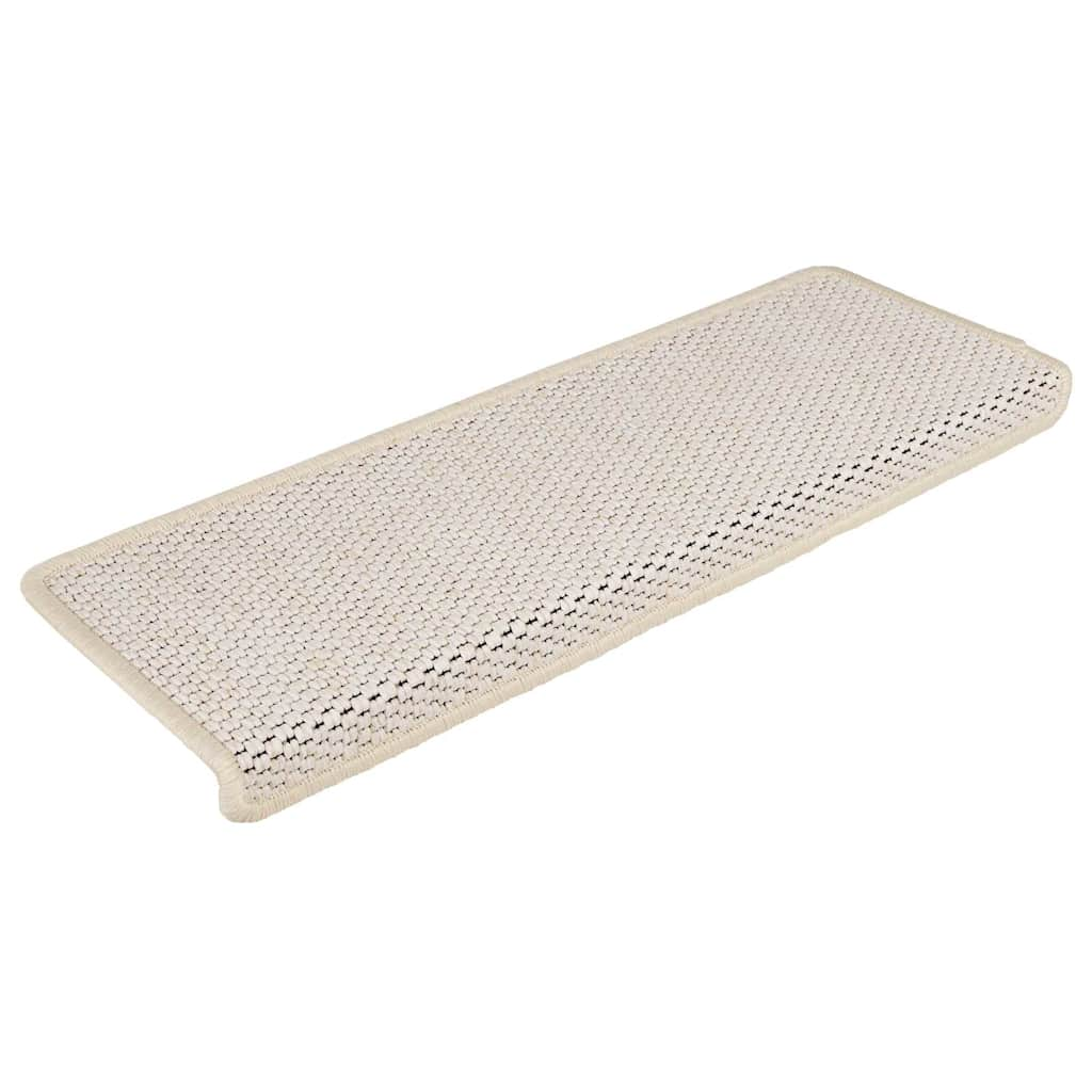 Vidaxl trapmatten zelfklevend 15 st sisal-look 65x21x4 cm crèmekleurig