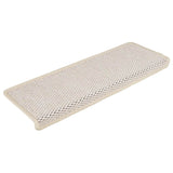 Vidaxl trapmatten zelfklevend 15 st sisal-look 65x21x4 cm crèmekleurig