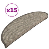 Vidaxl trapmatten zelfklevend 15 st 56x17x3 cm beige en grijs