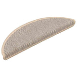 Vidaxl trapmatten 15 st 56x17x3 cm zilver halfrond