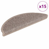 Vidaxl trapmatten 15 st 56x17x3 cm donkerbeige halfrond