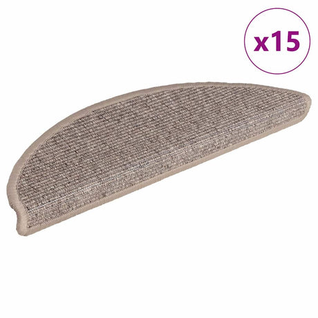 Vidaxl trapmatten 15 st 56x17x3 cm donkerbeige halfrond