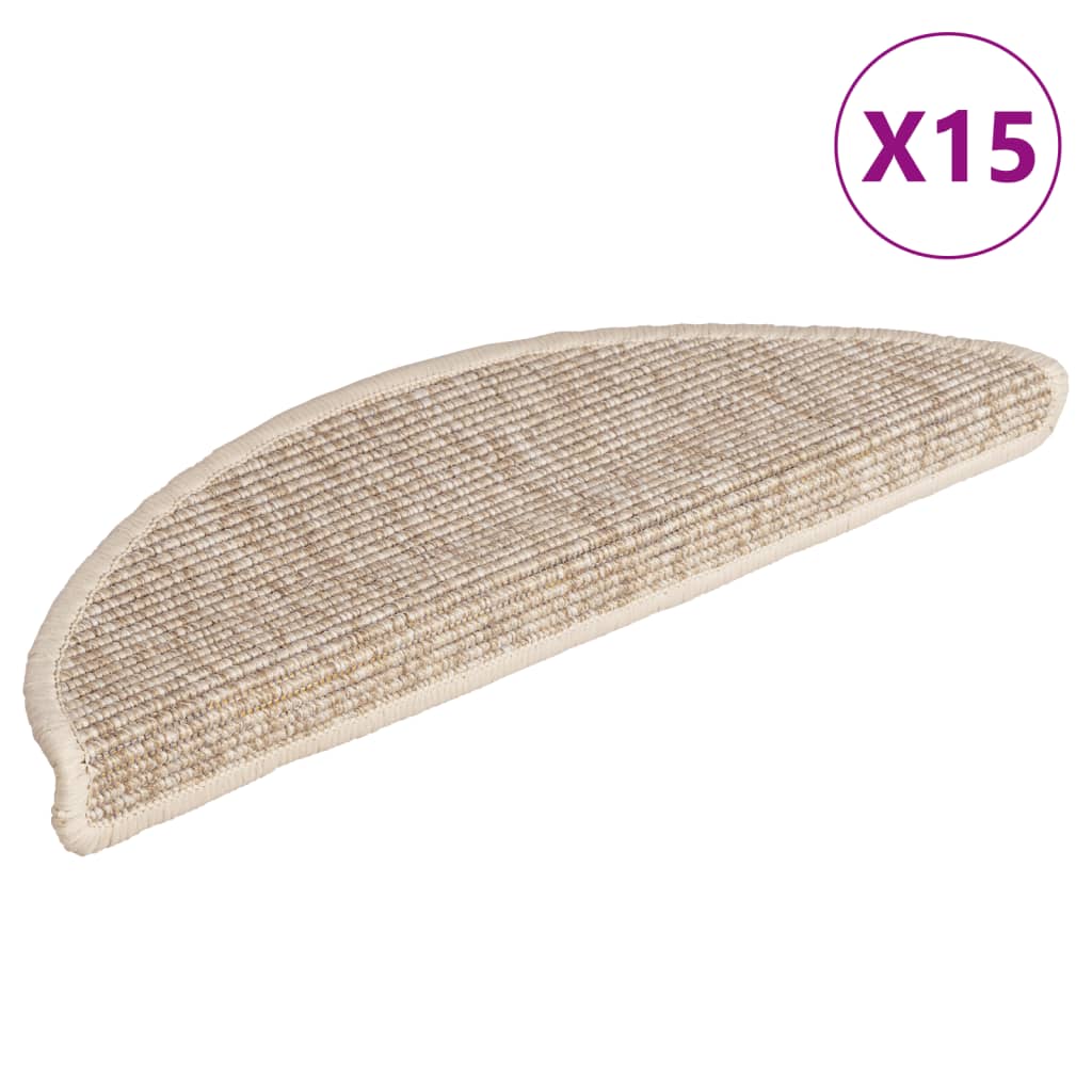 Vidaxl trapmatten zelfklevend 15 st 56x17x3 cm lichtbeige