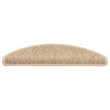 Vidaxl trapmatten 15 st 56x17x3 cm lichtbeige halfrond