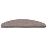 Vidaxl trapmatten 15 st 65x21x4 cm donkerbeige halfrond groot