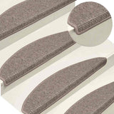 Vidaxl trapmatten 15 st 65x21x4 cm donkerbeige halfrond groot