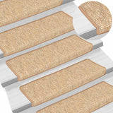 Vidaxl trapmatten 15 st 65x21x4 cm lichtbruin met rechthoekige rand