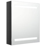 Vidaxl badkamerkast met spiegel en led 50x14x60 cm glanzend zwart