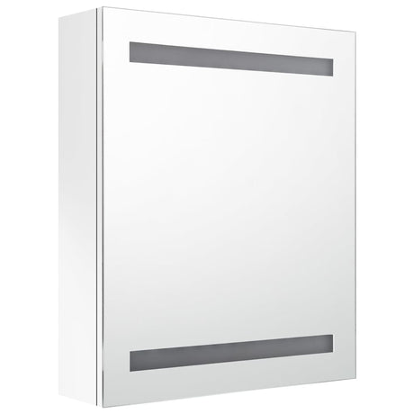 Vidaxl badkamerkast met spiegel en led 50x14x60 cm glanzend wit