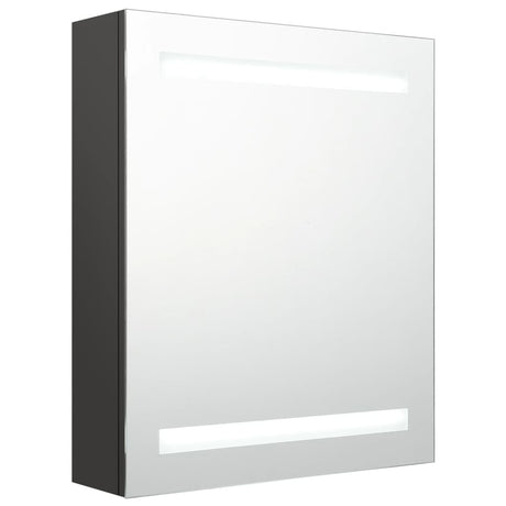 Vidaxl badkamerkast met spiegel en led 50x14x60 cm antracietkleurig