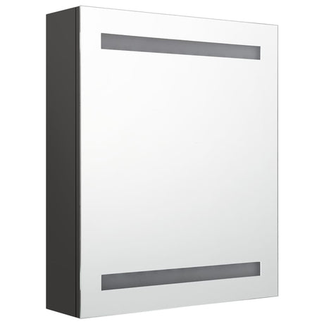 Vidaxl badkamerkast met spiegel en led 50x14x60 cm antracietkleurig