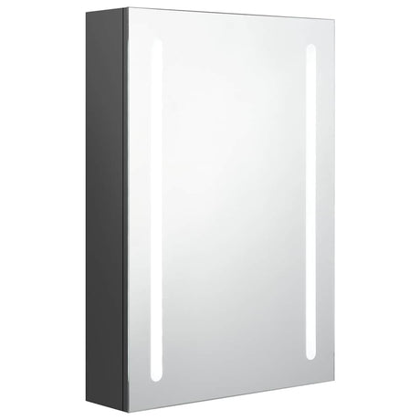 Vidaxl badkamerkast met spiegel en led 50x13x70 cm grijs