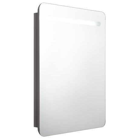 Vidaxl badkamerkast met spiegel en led 60x11x80 cm glanzend grijs