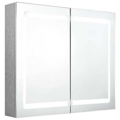 Vidaxl badkamerkast met spiegel en led 80x12x68 cm betongrijs