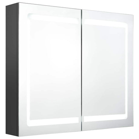 Vidaxl badkamerkast met spiegel en led 80x12x68 cm grijs