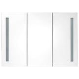 Vidaxl badkamerkast met spiegel en led 89x14x62 cm glanzend wit