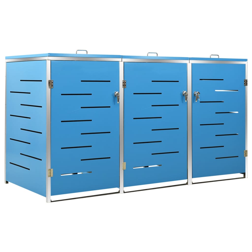 VidaXL Containerberging driedubbel 207x77,5x112,5 cm roestvrij staal