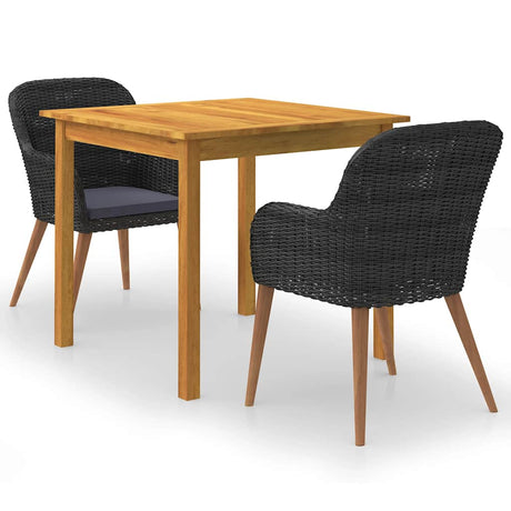 Vidaxl 3-delige tuinset zwart