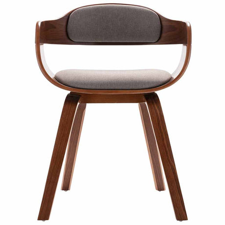 Vidaxl eetkamerstoel gebogen hout en stof taupe