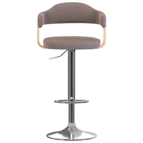 Vidaxl barkrukken 2 st gebogen hout en stof taupe
