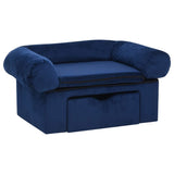 Vidaxl hondenbank met lade 75x50x38 cm pluche blauw