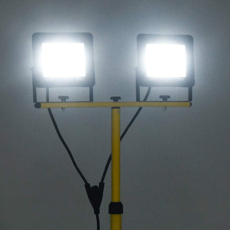Vidaxl spotlight met statief led 2x100 w koudwit