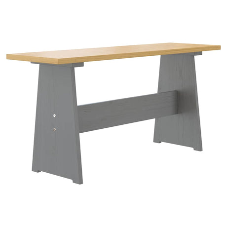 Vidaxl eettafel met bankje reine massief grenenhout honingbruin grijs