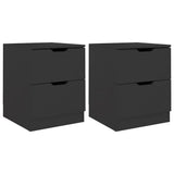 Vidaxl nachtkastjes 2 st 40x40x50 cm bewerkt hout zwart
