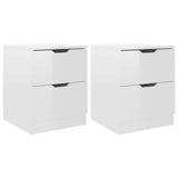 Vidaxl nachtkastjes 2 st 40x40x50 cm bewerkt hout hoogglans wit