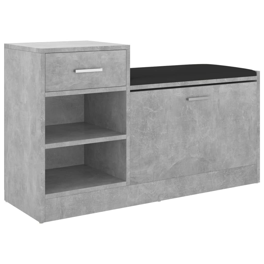 Vidaxl schoenenbank 94,5x31x57 cm bewerkt hout betongrijs