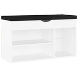 Vidaxl schoenenbank met kussen 80x30x47 cm bewerkt hout wit