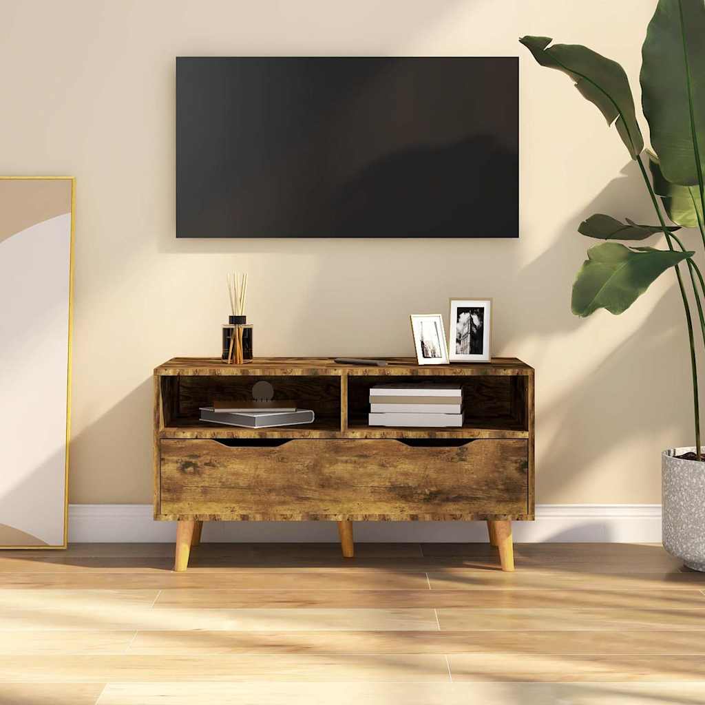 Vidaxl tv-meubel 90x40x48,5 cm bewerkt hout gerookt eikenkleurig