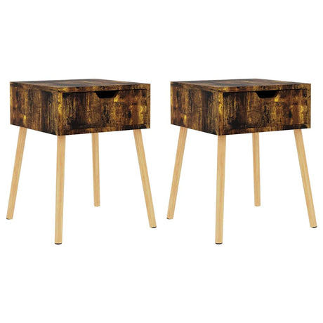 Vidaxl nachtkastjes 2 st 40x40x56 cm bewerkt hout gerookt eikenkleurig